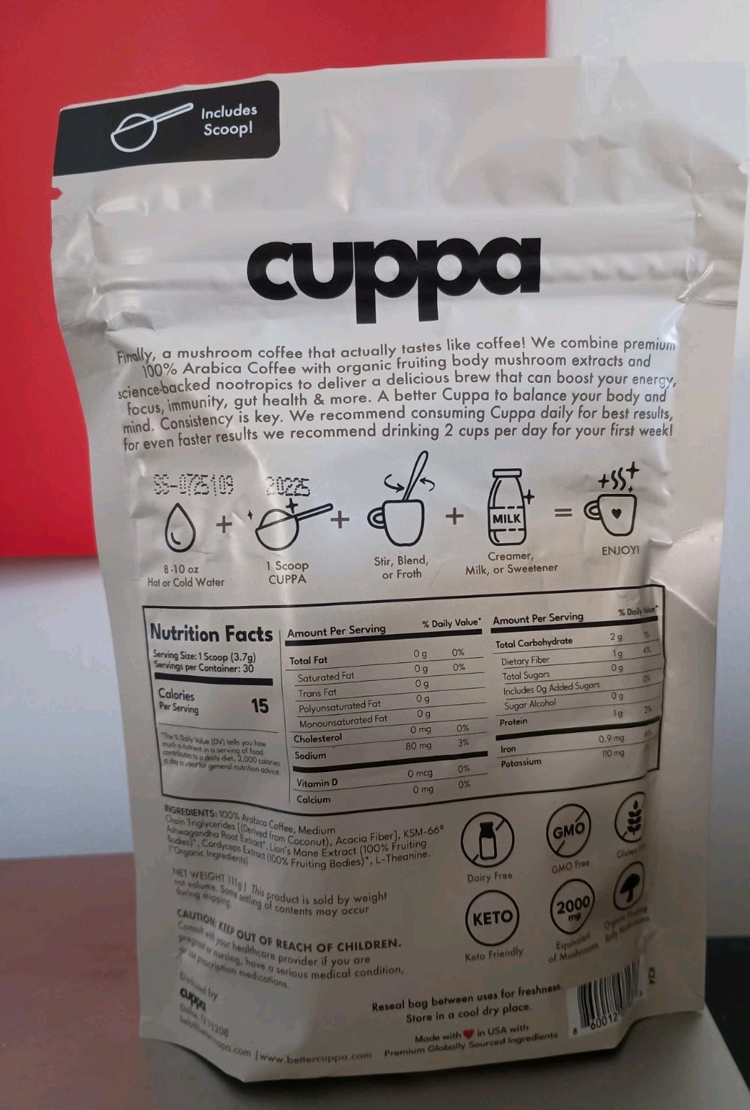 Cuppa Mushroom Coffee 30 Servings – Boost Energy & Focus **FREE SHIPPING**