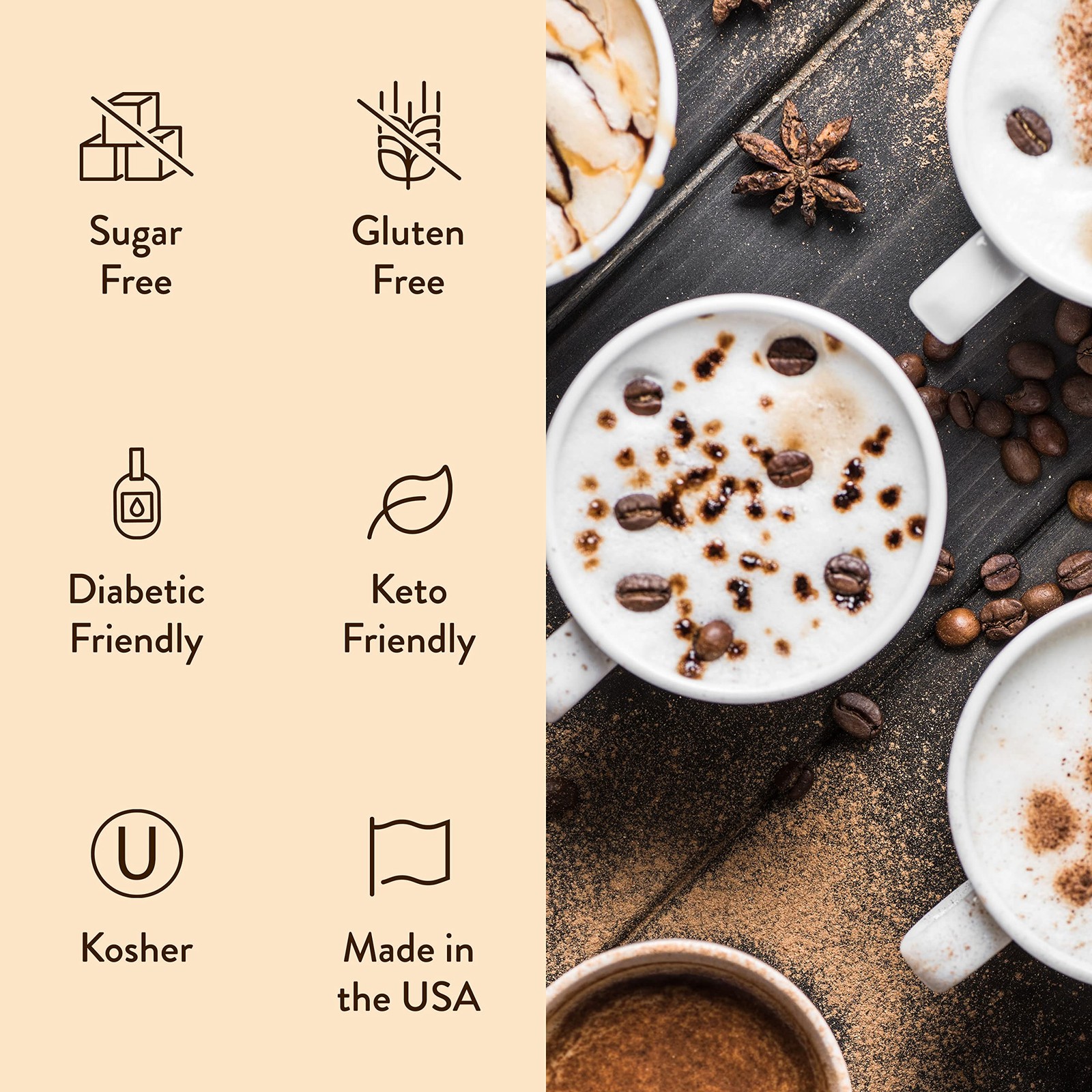Sugar Free Coffee Syrup, 6 Sampler Variety Pack Coffee Flavoring Syrup, Zero …