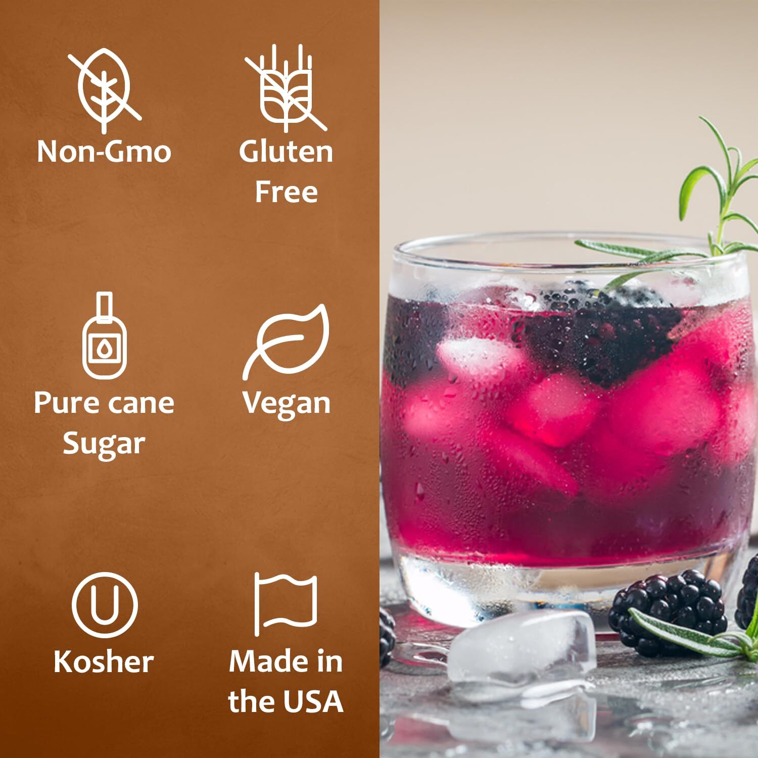 Syruvia Blackberry Syrup 25.4 fl oz, Premium Flavoring for Beverages & More