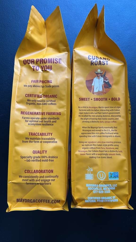 Mayorga Café, USDA Organic, Dark Roast Whole Bean Coffee, 2lb, 2-pk