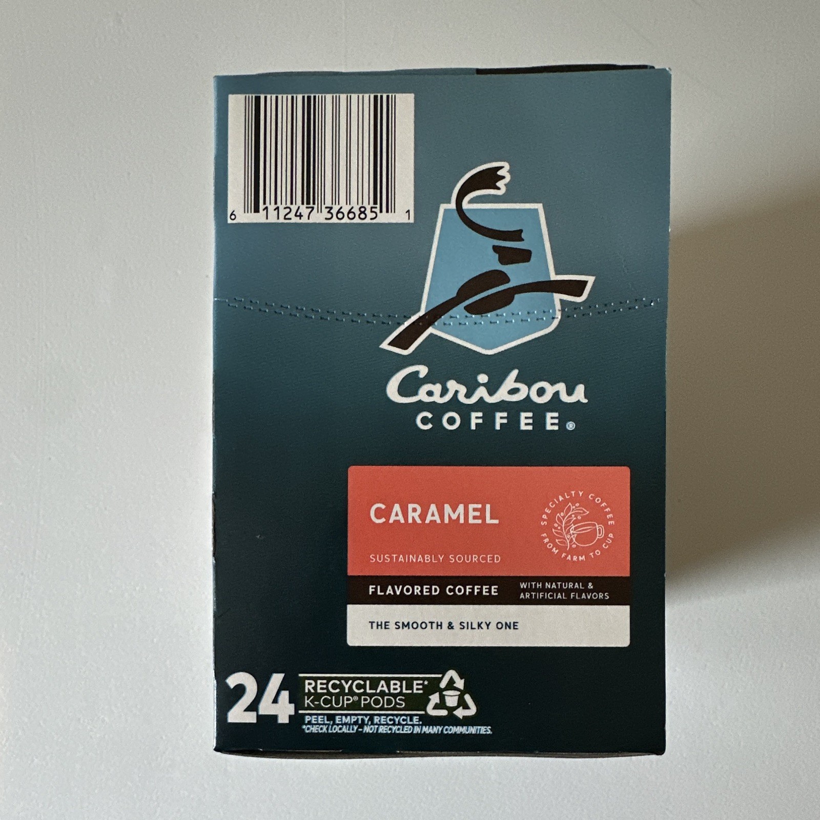 Caribou Coffee Caramel Flavored K-Cup Pods Keurig 24ct 8.3oz RA BB 8/10 2026