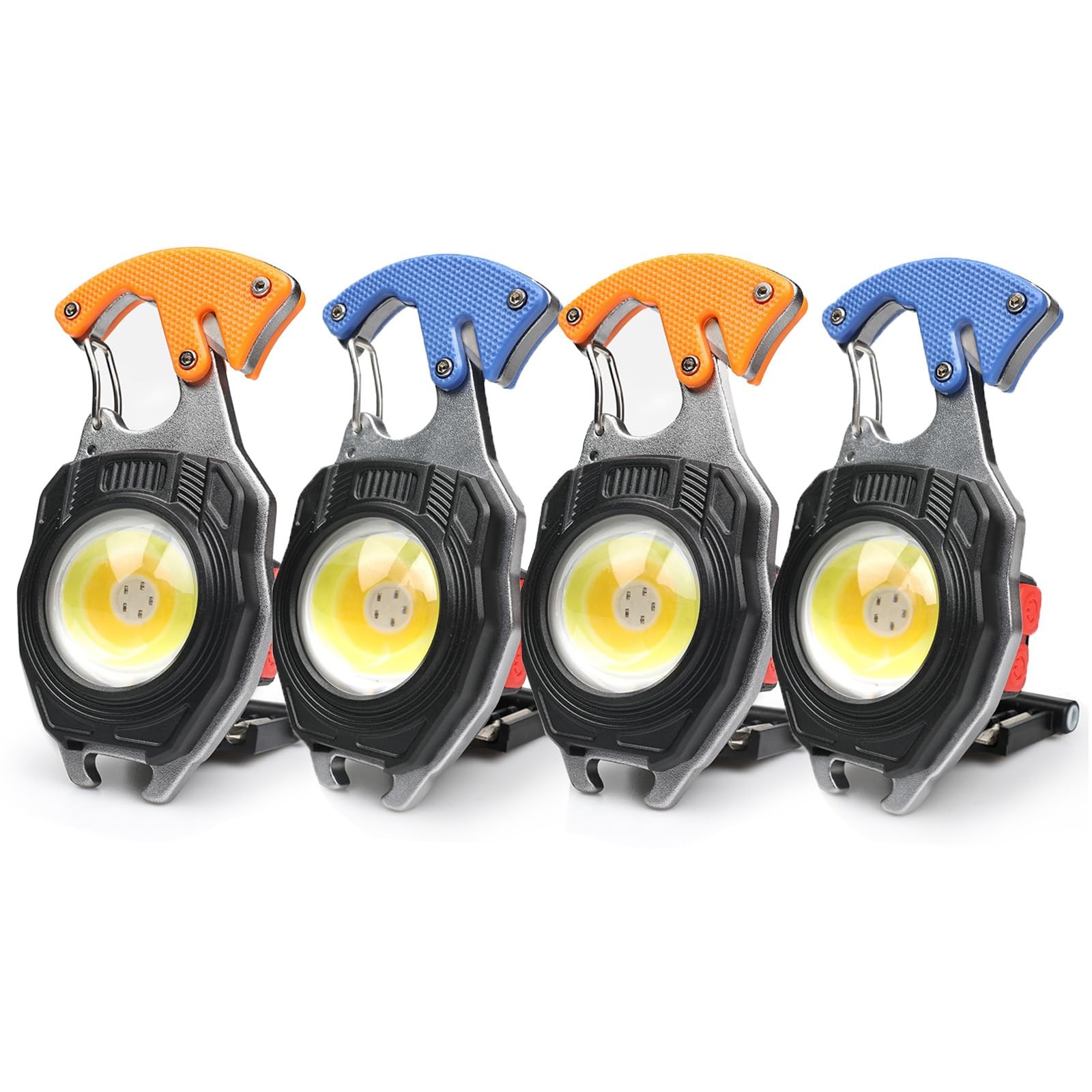 MAKDAK 4PC Keychain Flashlight Rechargeable Cob Keychain Work Light 7 Modes 1600