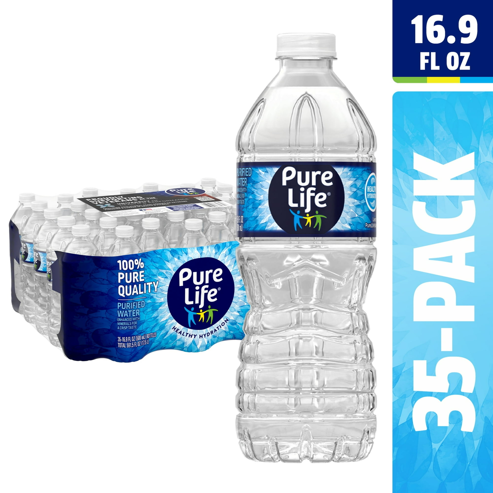 Pure Life Purified Water, 16.9 fl oz, 35 Pack Plastic Bottles Fast Shipping!!!!