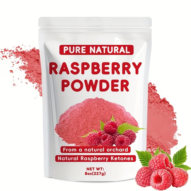 8Oz (227G) of Raspberry Powder with No Added Sugars Or Additives Vegan