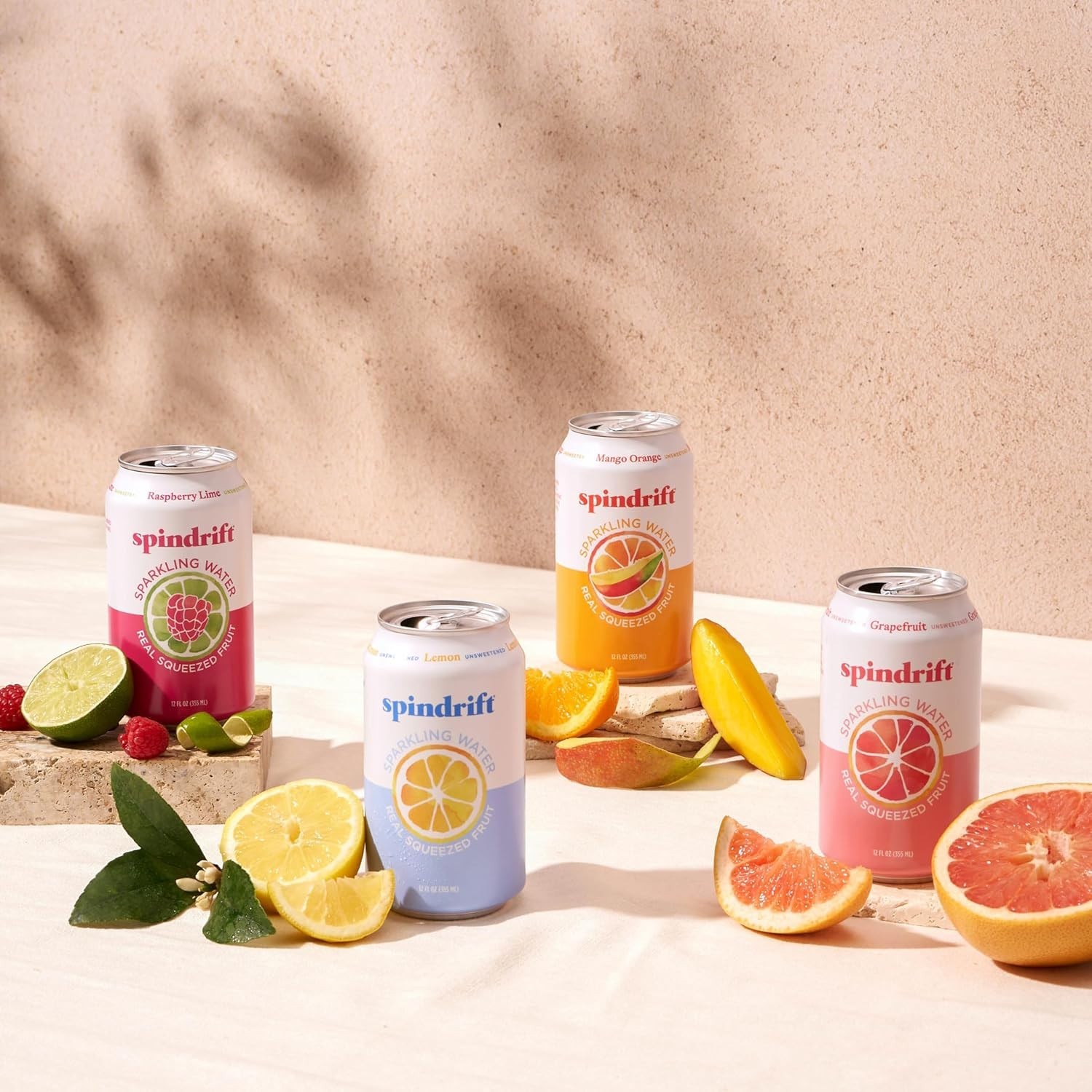 Sparkling Water, 4 Flavor Variety Pack, Made with Real Squeezed Fruit, 12 Fl …
