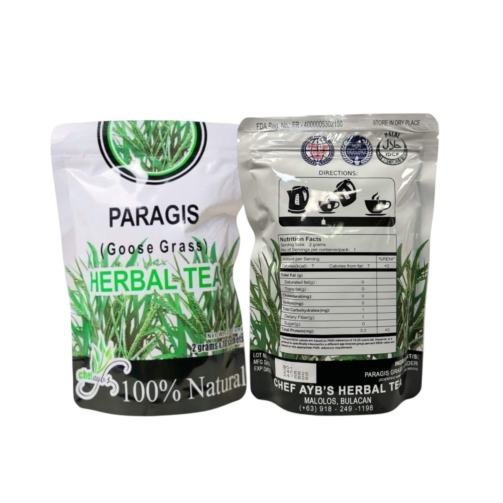 Chef Ayb’s Paragis Herbal Tea 100% Natural Caffeine-Free 2g x 10 Sachets