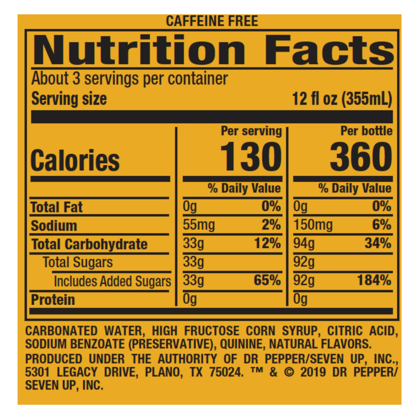 Schweppes Caffeine Free Tonic Water 1L Bottle, Zero Caffeine Mixer Drink 1 Liter