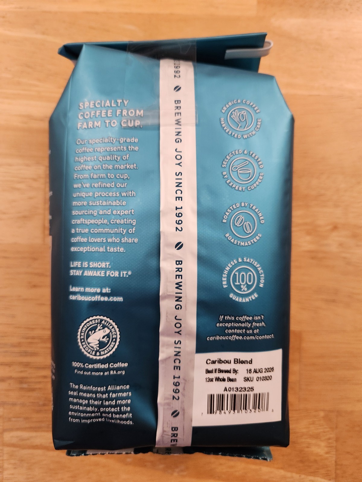 Lot Of 2 12 Oz Bags Caribou Blend Whole Bean Medium Roast Coffee Exp 8/16/26