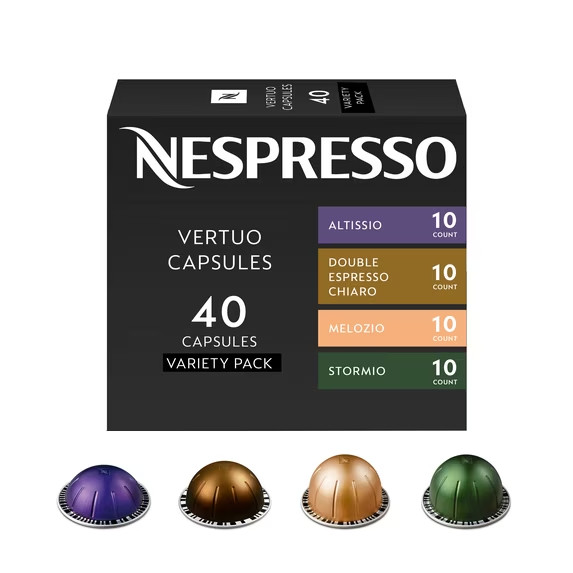 Nespresso Vertuo Capsules, Medium and Dark Roast Variety Pack, Melozio, Stormio