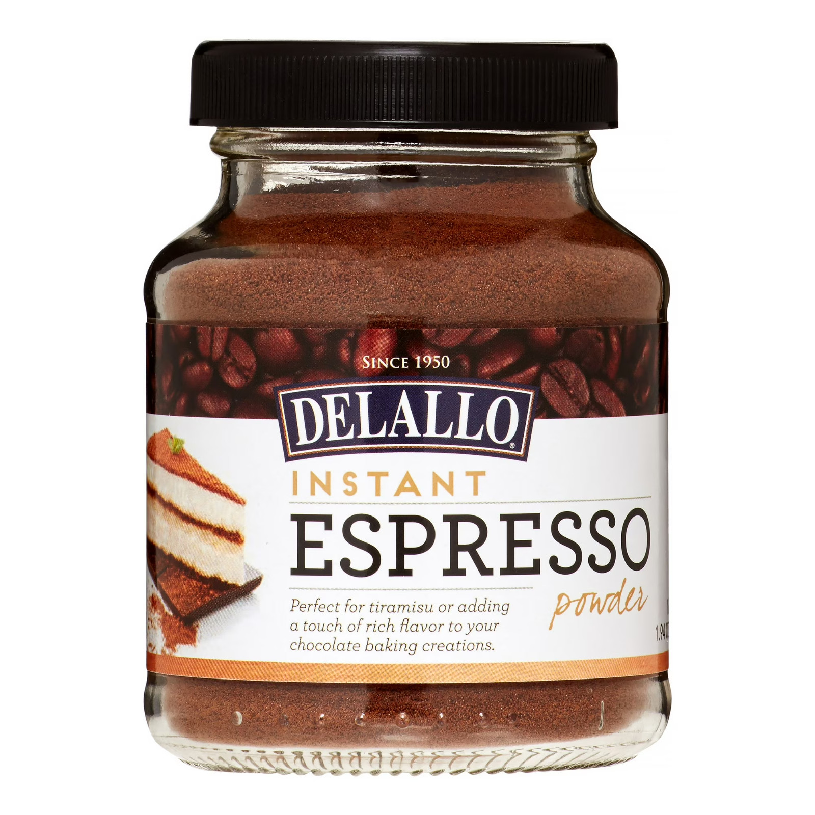 DeLallo Instant Espresso Powder for Baking & Drinks, 100% Instant Coffee, Natura