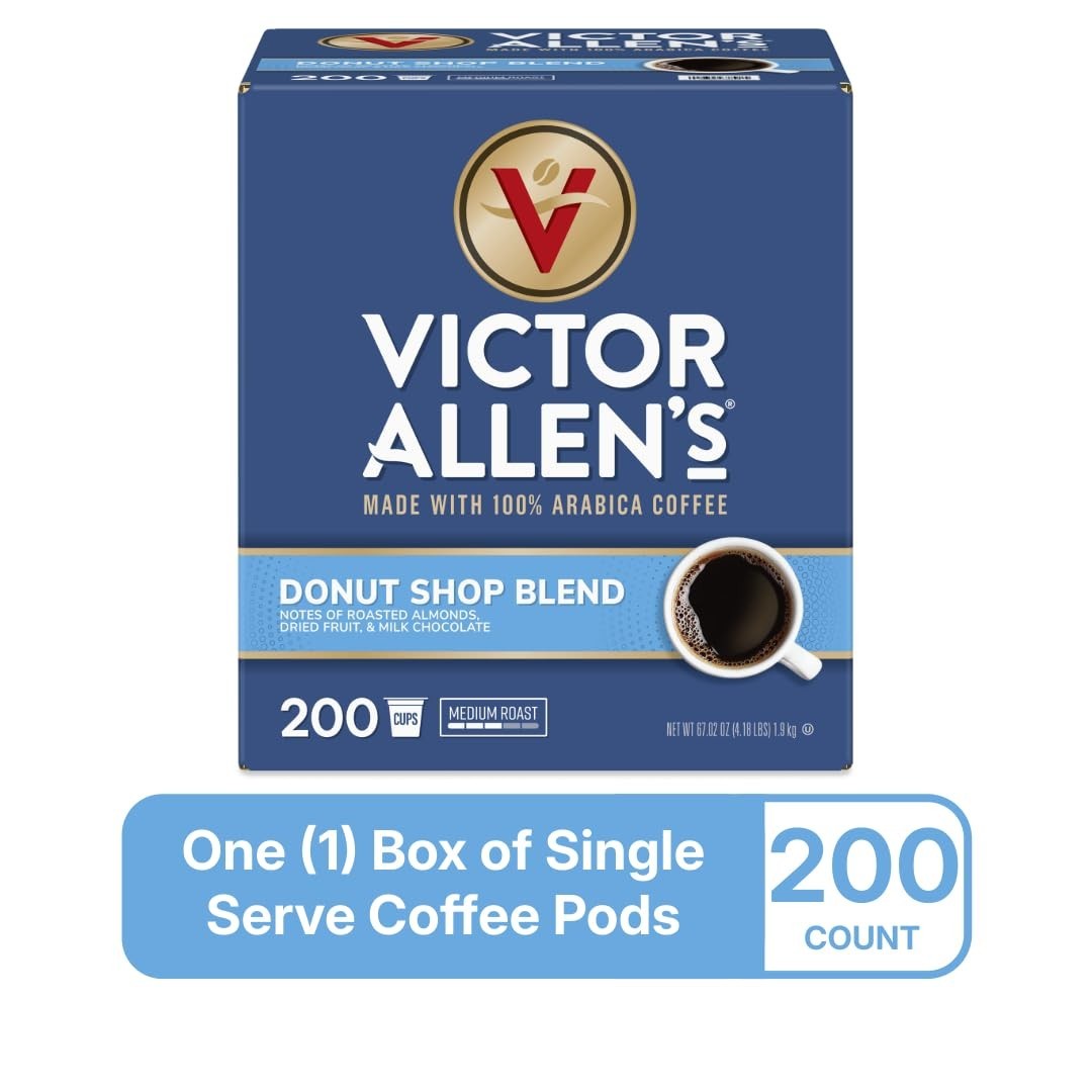 Victor Allen Donut Shop, K cup, Single Serve Medium Roast, 200 count