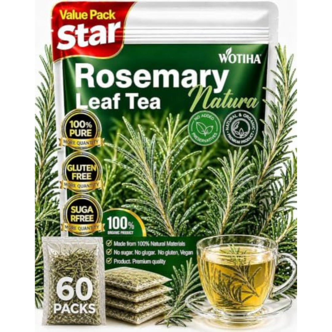60 Count Premium Rosemary Leaf Tea Bags – 100% Pure Natural Rosemary Leaves