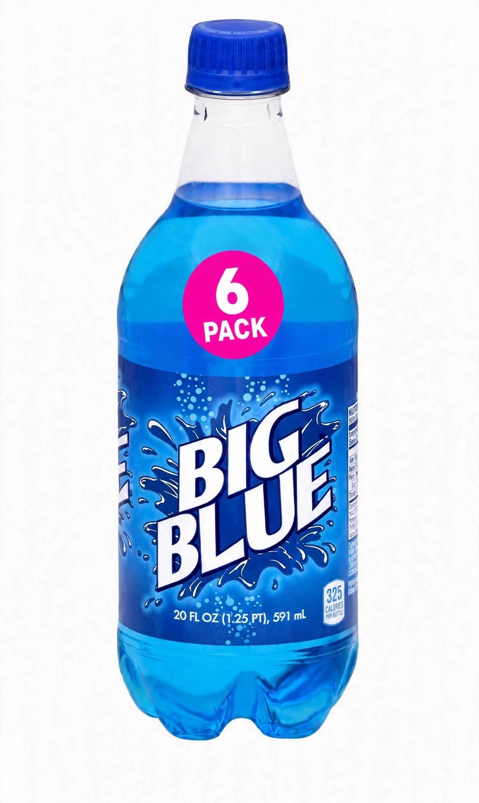 Big Blue Soda 20oz Exotic Pop 6 Pack Of Bottles ( Big Red )