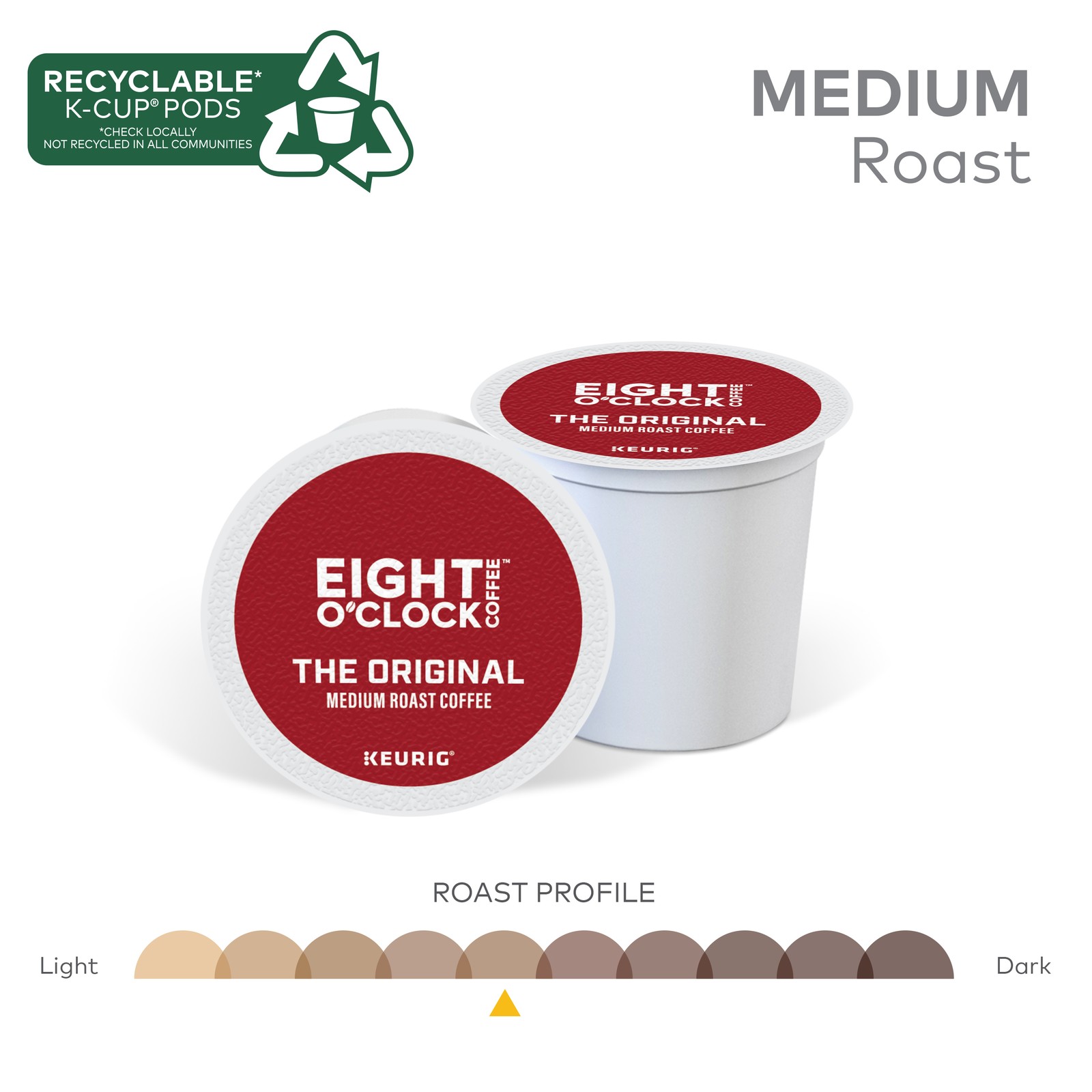 Eight O Clock, The Original, K-Cup Pods, Medium Roast Coffee, 192 Count