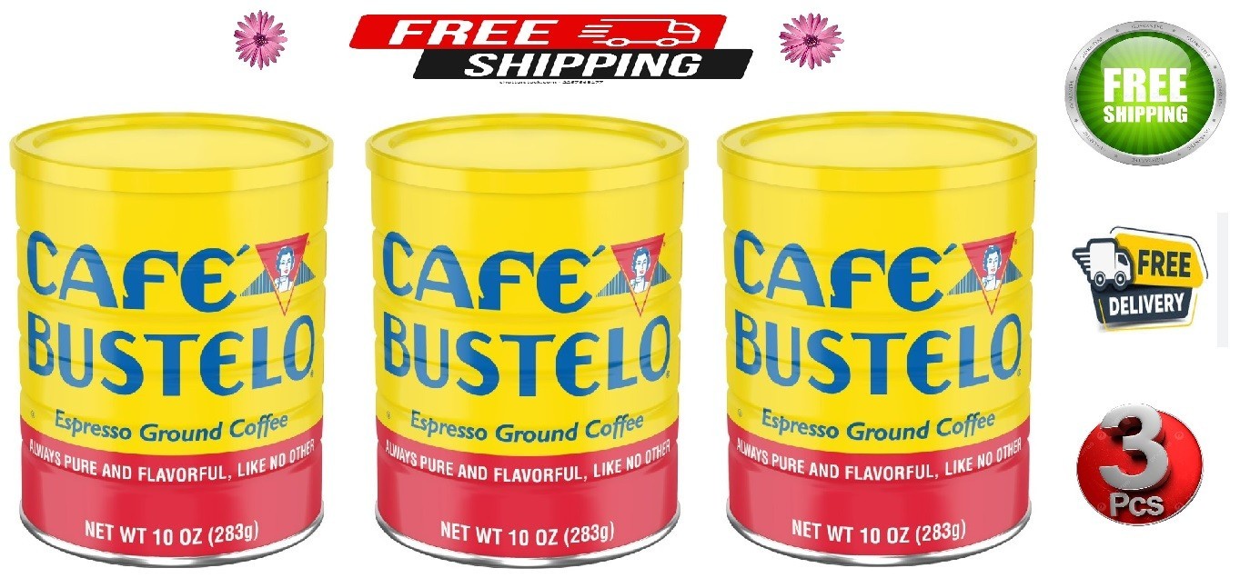 Cafe Bustelo, Espresso Style Dark Roast Ground Coffee, 10 oz Can (Pack of 3)