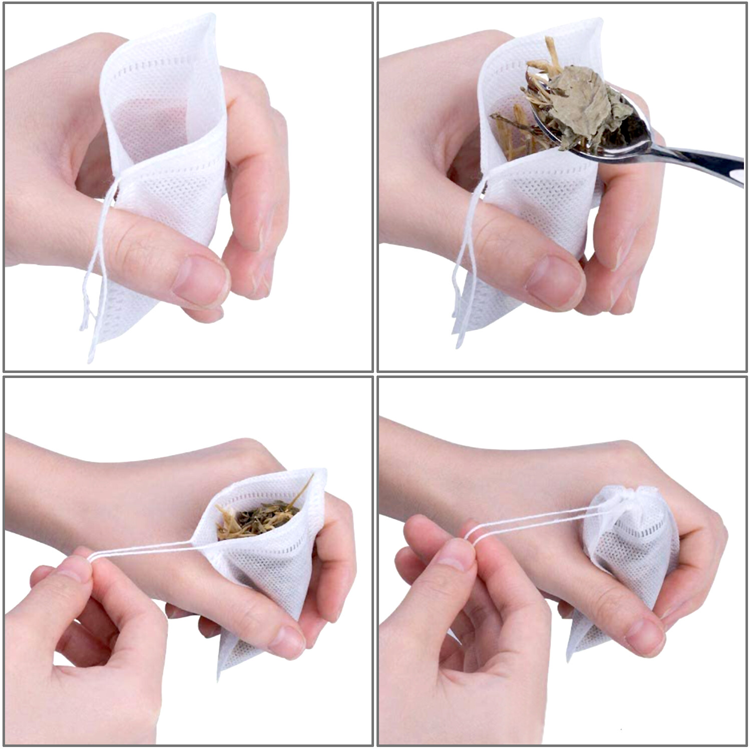 100-500 PCS Non-woven Tea bag Filter Empty Teabags Herb Loose Drawstring Bag