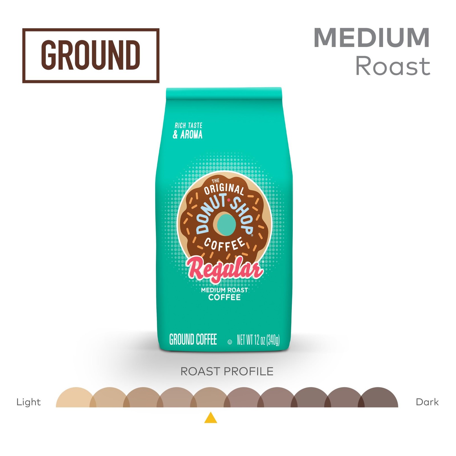 The Original Donut Shop Coffee, Regular, Medium Roast, 12 Ounce (Pack of 1)