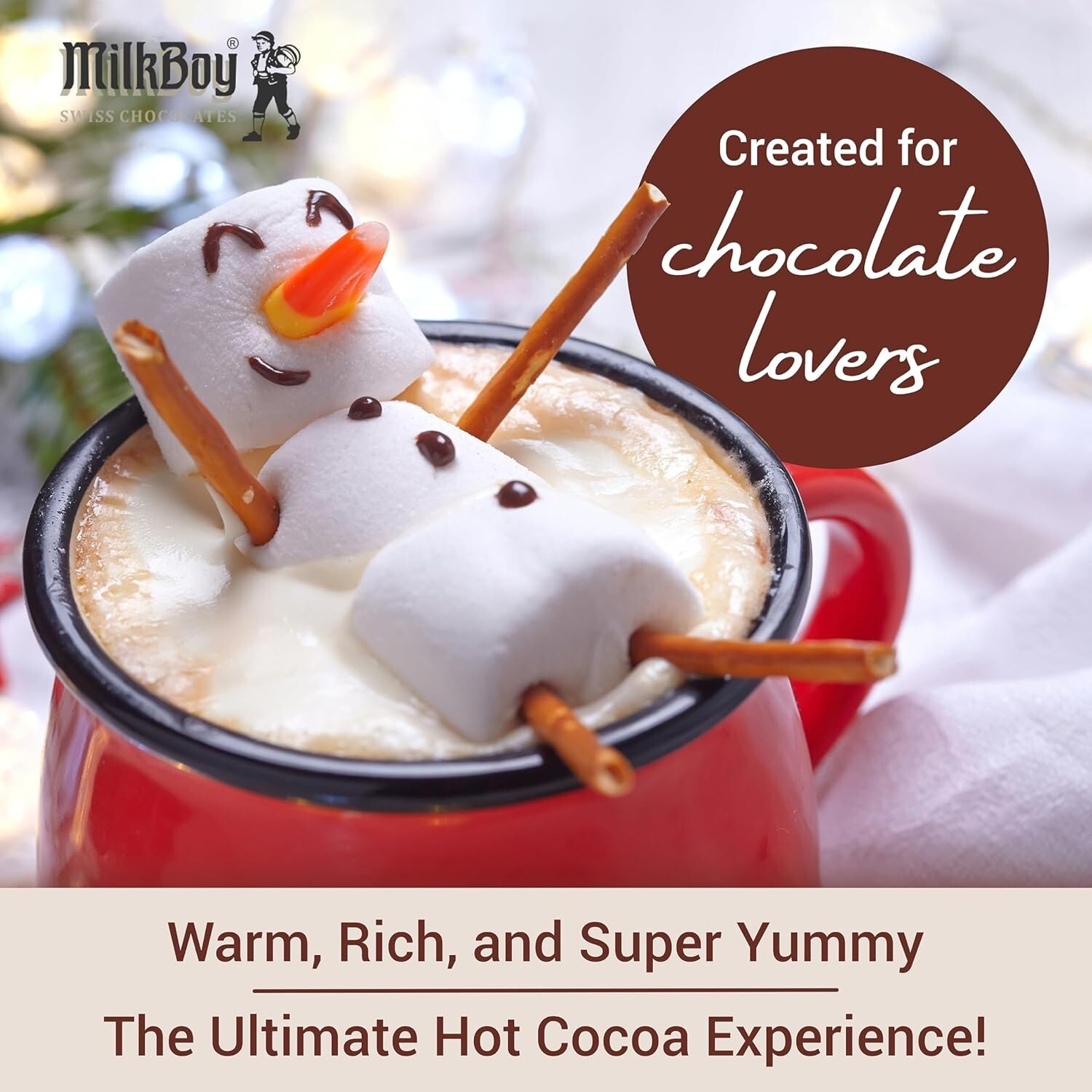 Milkboy Gourmet Hot Chocolate Mix – Vegan, Kosher, Gluten Free, 12 OZ