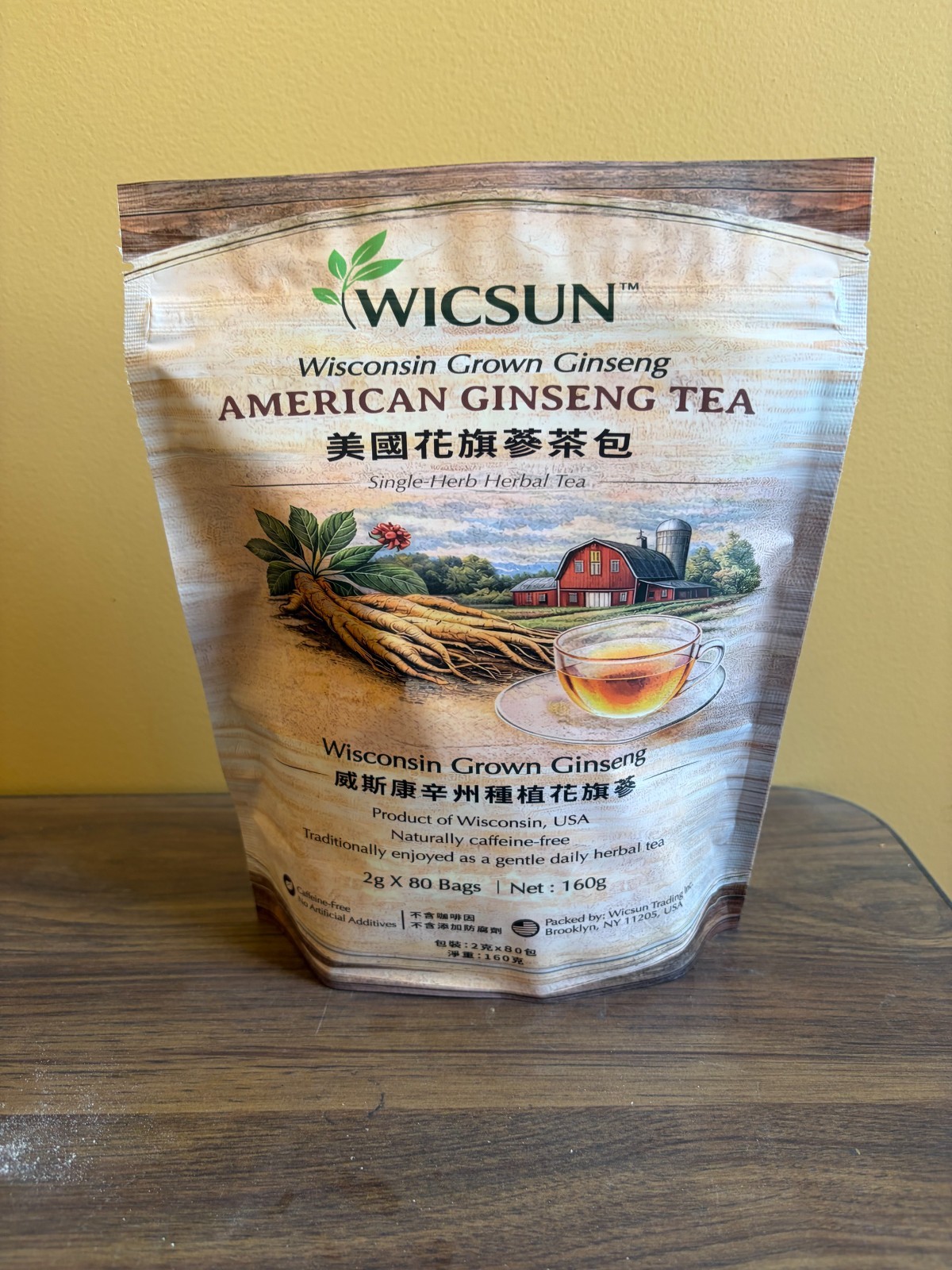 American Ginseng Tea Bags – 2g x 80 Bags – Wisconsin Grown – All Natural