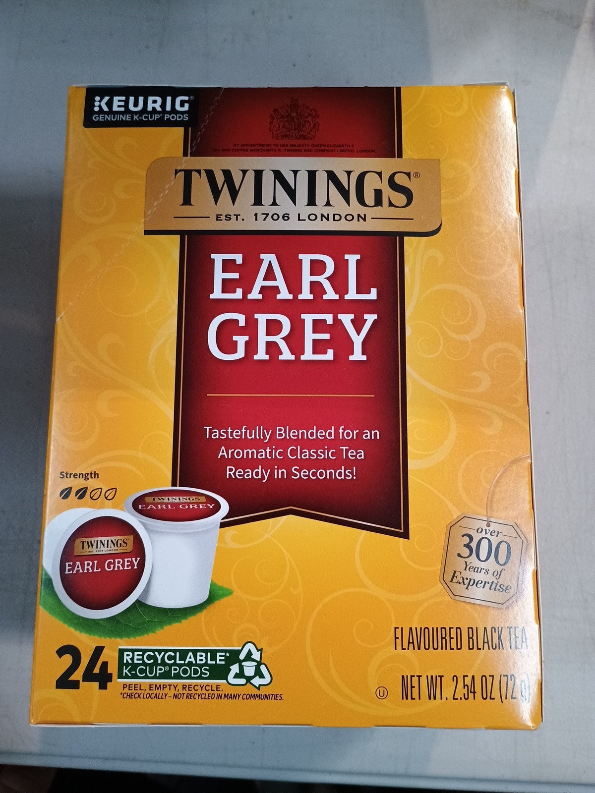 Twinings Earl Grey Black Tea K-Cup Pods for 24 Count (Pack of 1), Multi