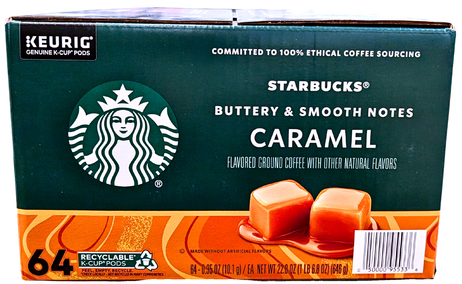 Starbucks Caramel Flavored Ground Coffee K-cup Pods 64 Counts EXP 11/2026