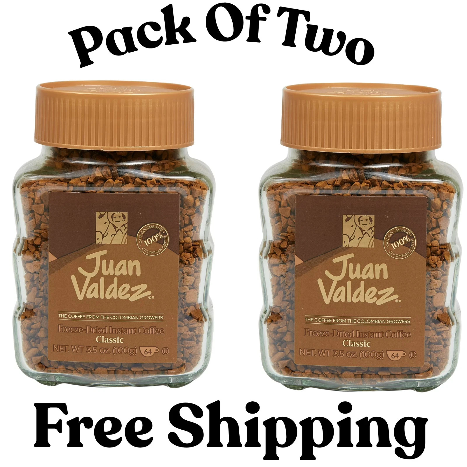 Juan Valdez Instant Coffee, Classic Freeze Dried, 3.52 Oz ( 2 PACK )