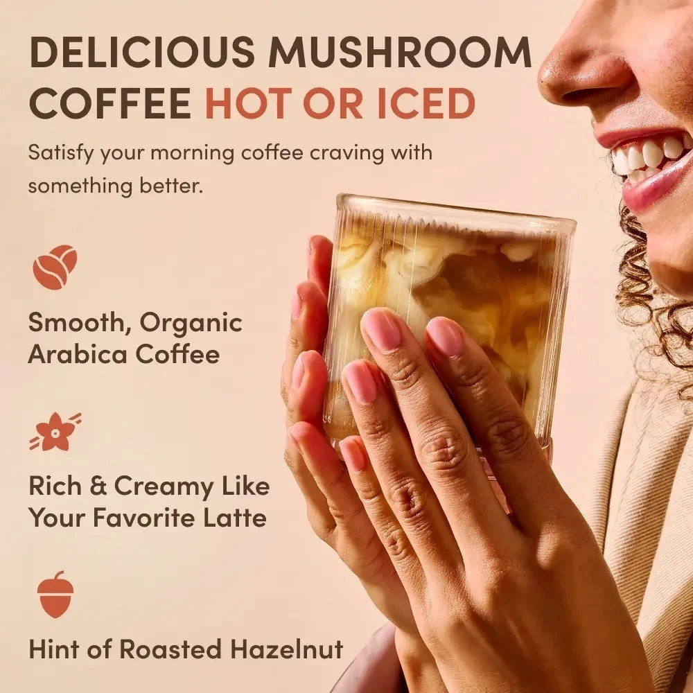 Organic RYZE Bright & Smooth Mushroom Coffee Blend 30 Servings Instant Free Ship