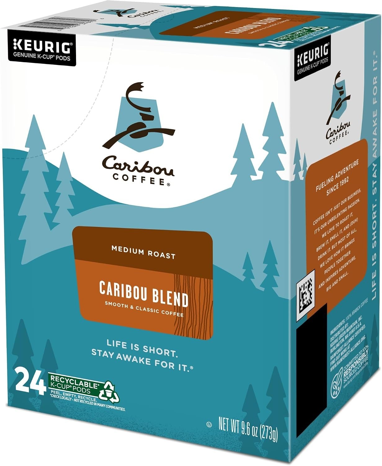 Caribou Blend Medium Roast Coffee K-Cup Pods, 24 Count, Caffeinated