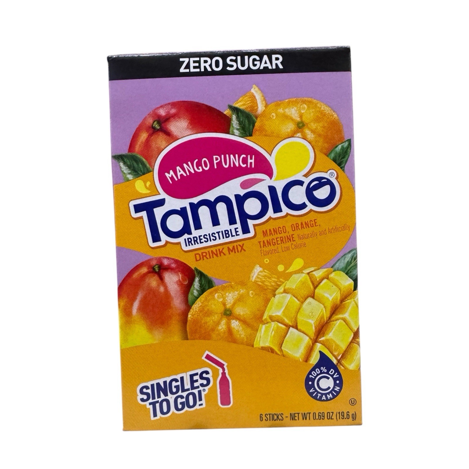 Mango Punch Tampico Singles To Go Drink Mix Packets, Sugar Free (Pack of 6)