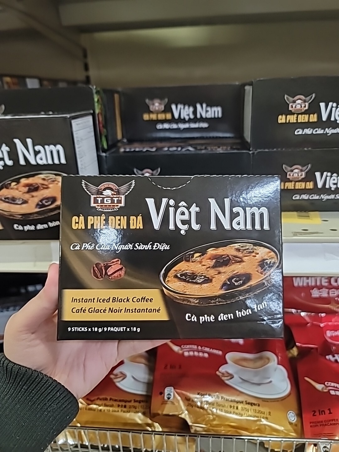 TGT Viet Nam Instant Iced Black Coffee 9 Sticks x 18g~Exp 6/2026