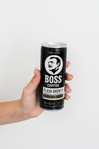 BOSS Flash Brew Original Black Coffee, 12oz Cans, 12 Pack – Ready to Drink