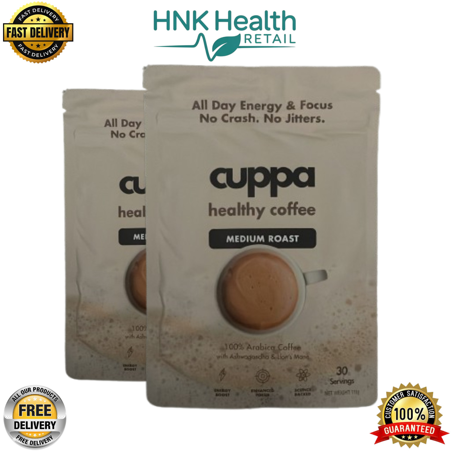 Cuppa Healthy Mushroom Instant Coffee – Pack of 2 (60 Servings Total)