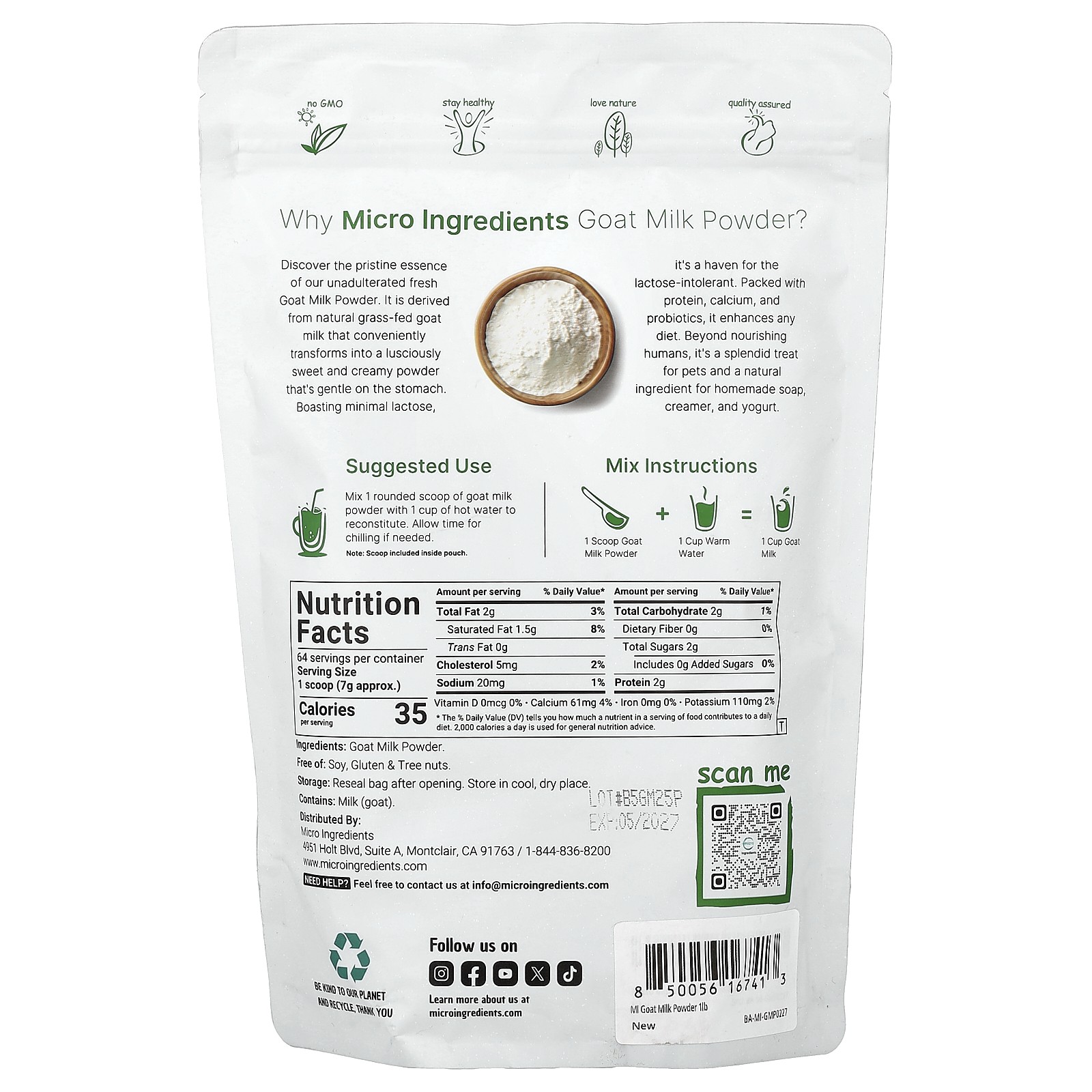 Goat Milk Powder, 1 lb (454 g)