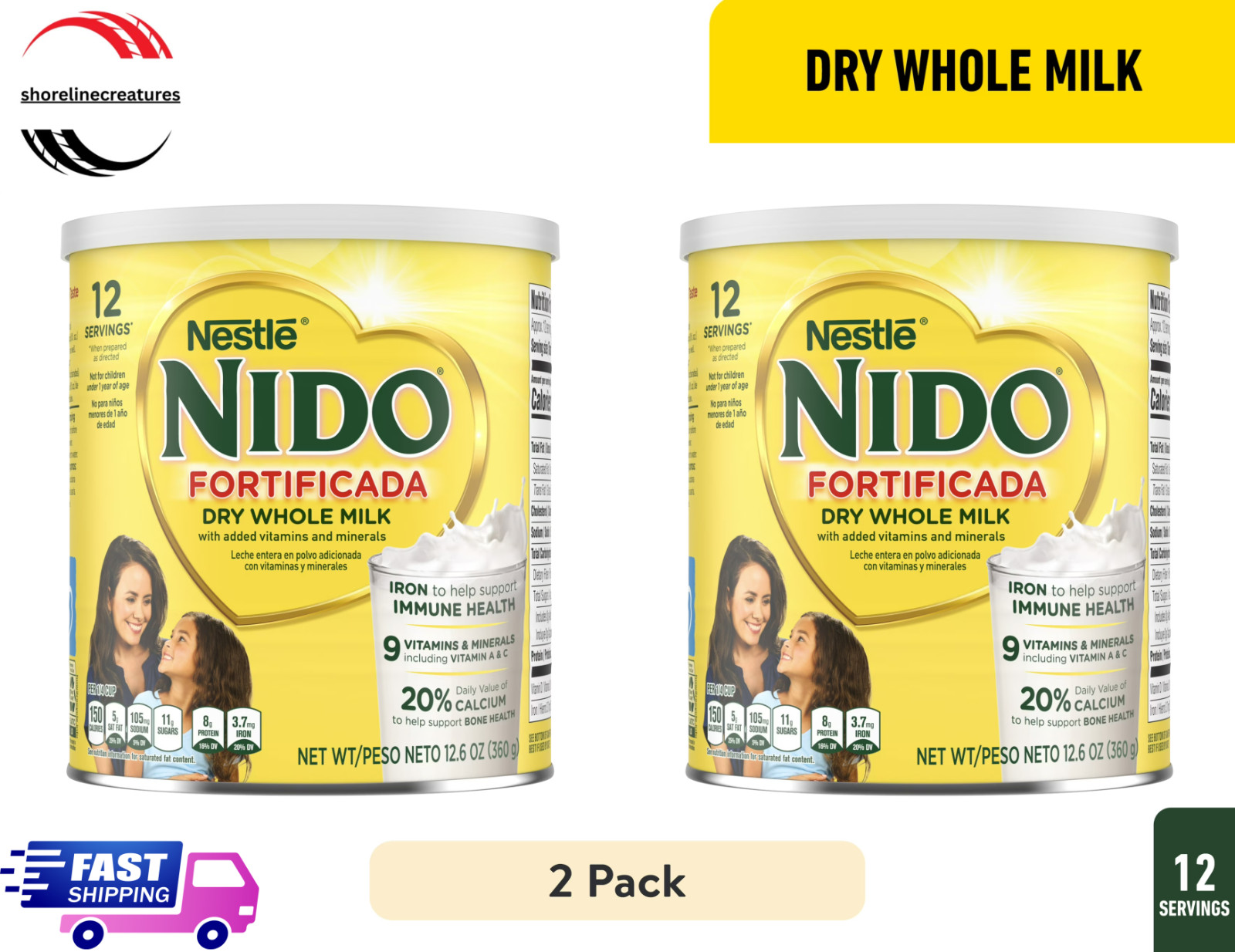 Nido Fortificada Powdered Drink Mix Dry Whole Milk Powder with Vitamins and Mine