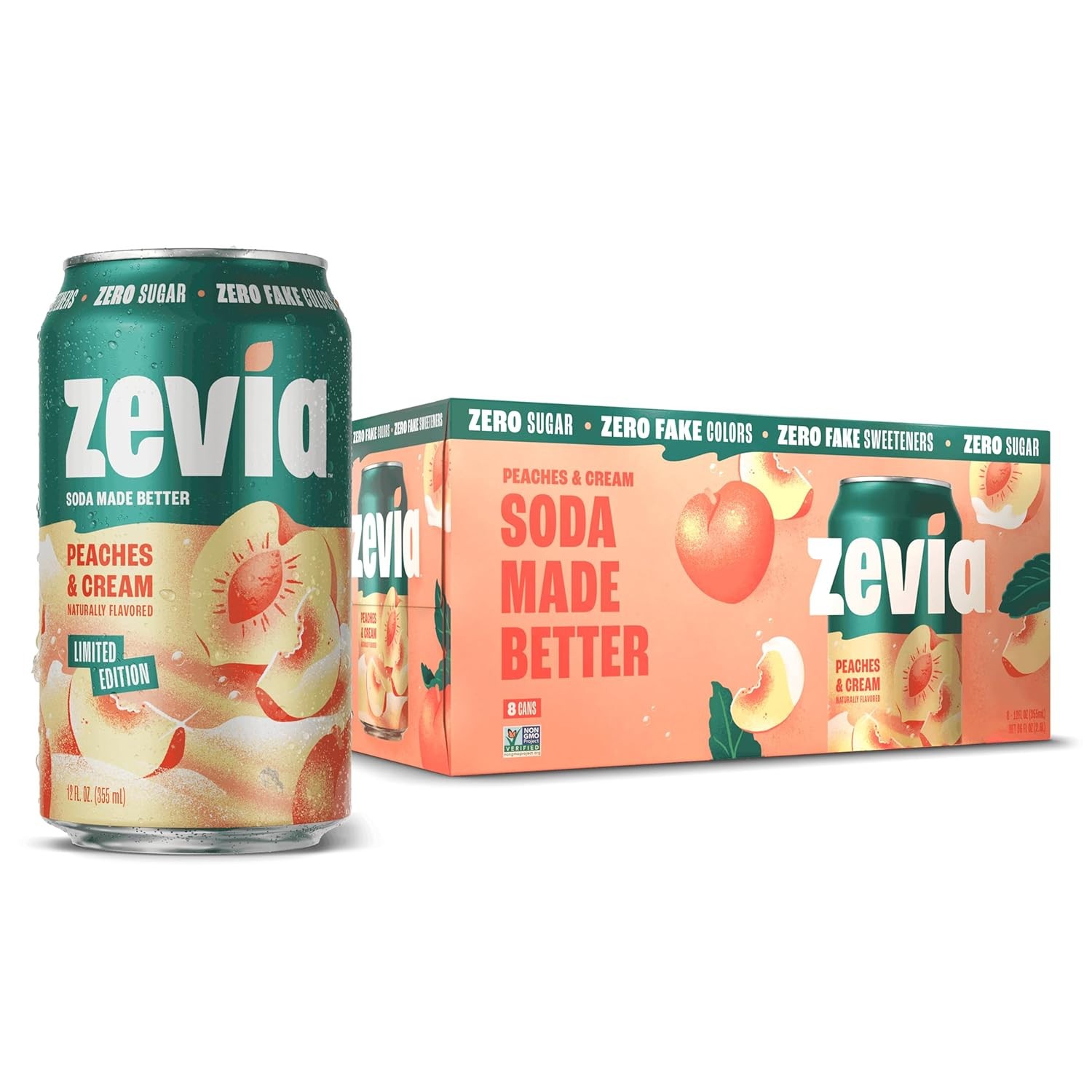 Zevia Zero Sugar Soda Gluten-Free Vegan 12 oz Cans (8-Pack) (Select Flavor)