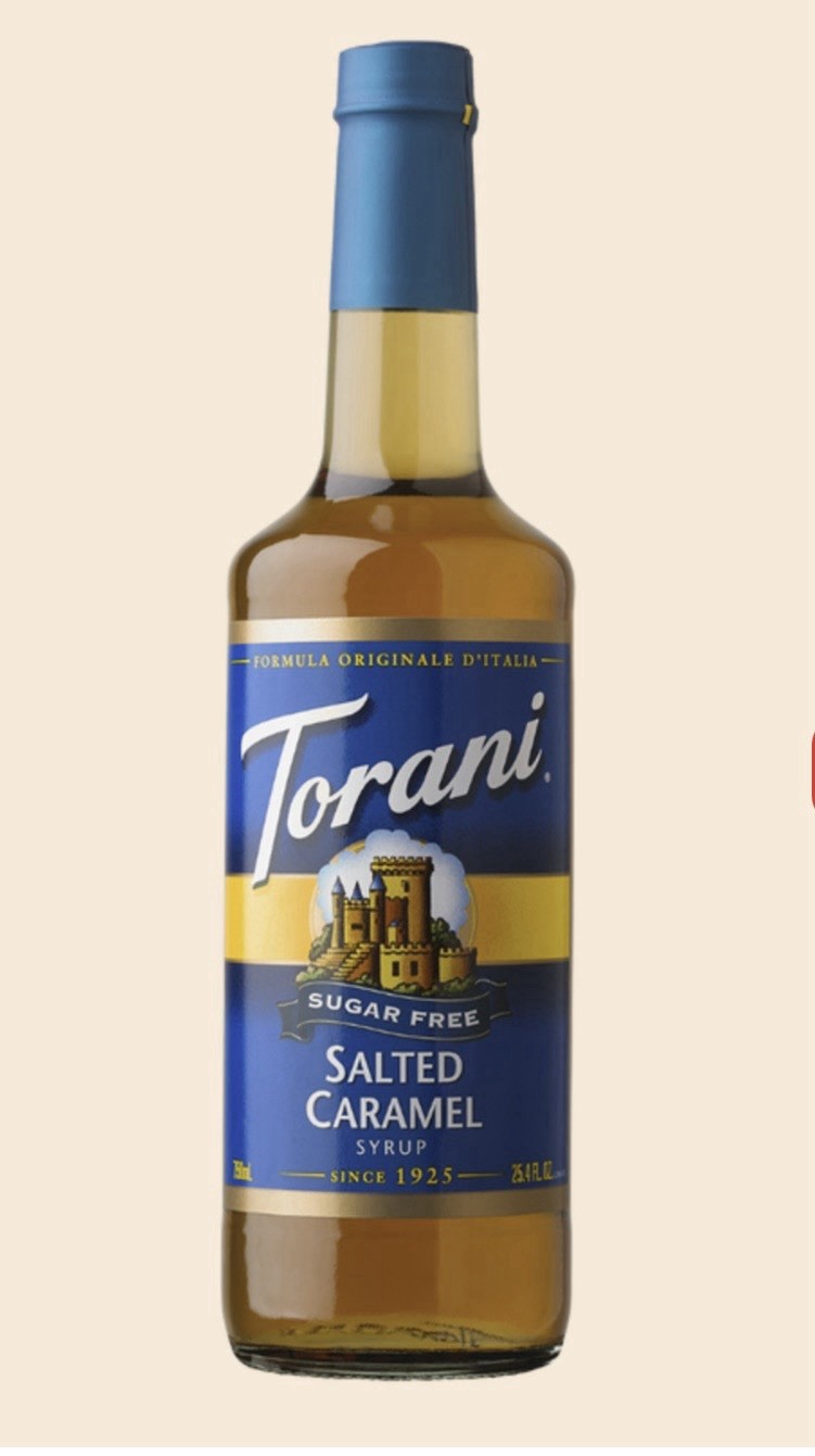 Torani Sugar Free Salted Caramel Coffee Flavoring Syrup, 750ml (1 Bottle)