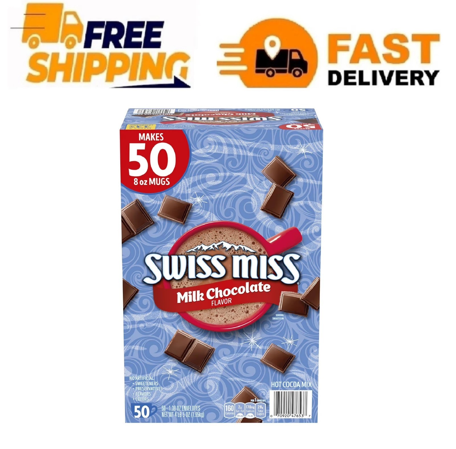 Swiss Miss Milk Chocolate Hot Cocoa Mix Packets, 50 ct.