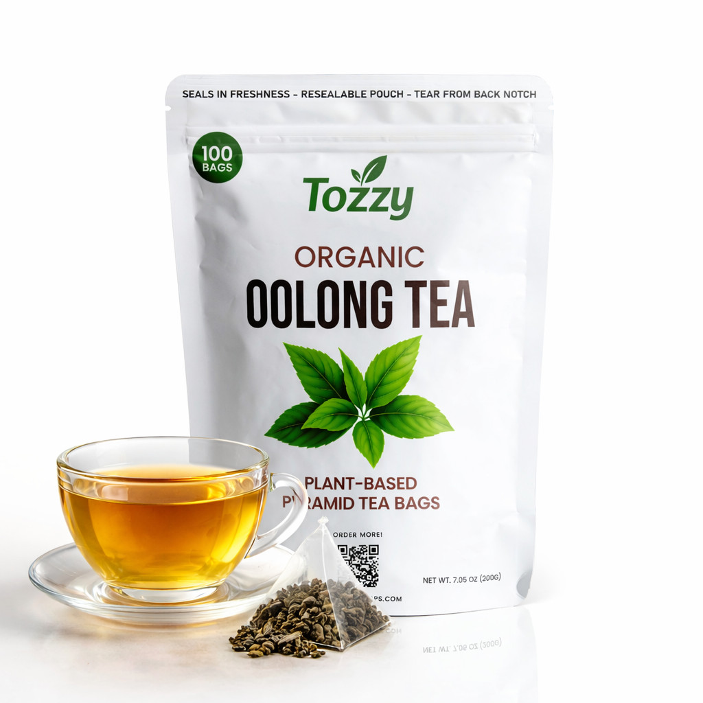 Organic Oolong Tea Bags – 100 Count (Plant-Based Pyramid Tea Bags)