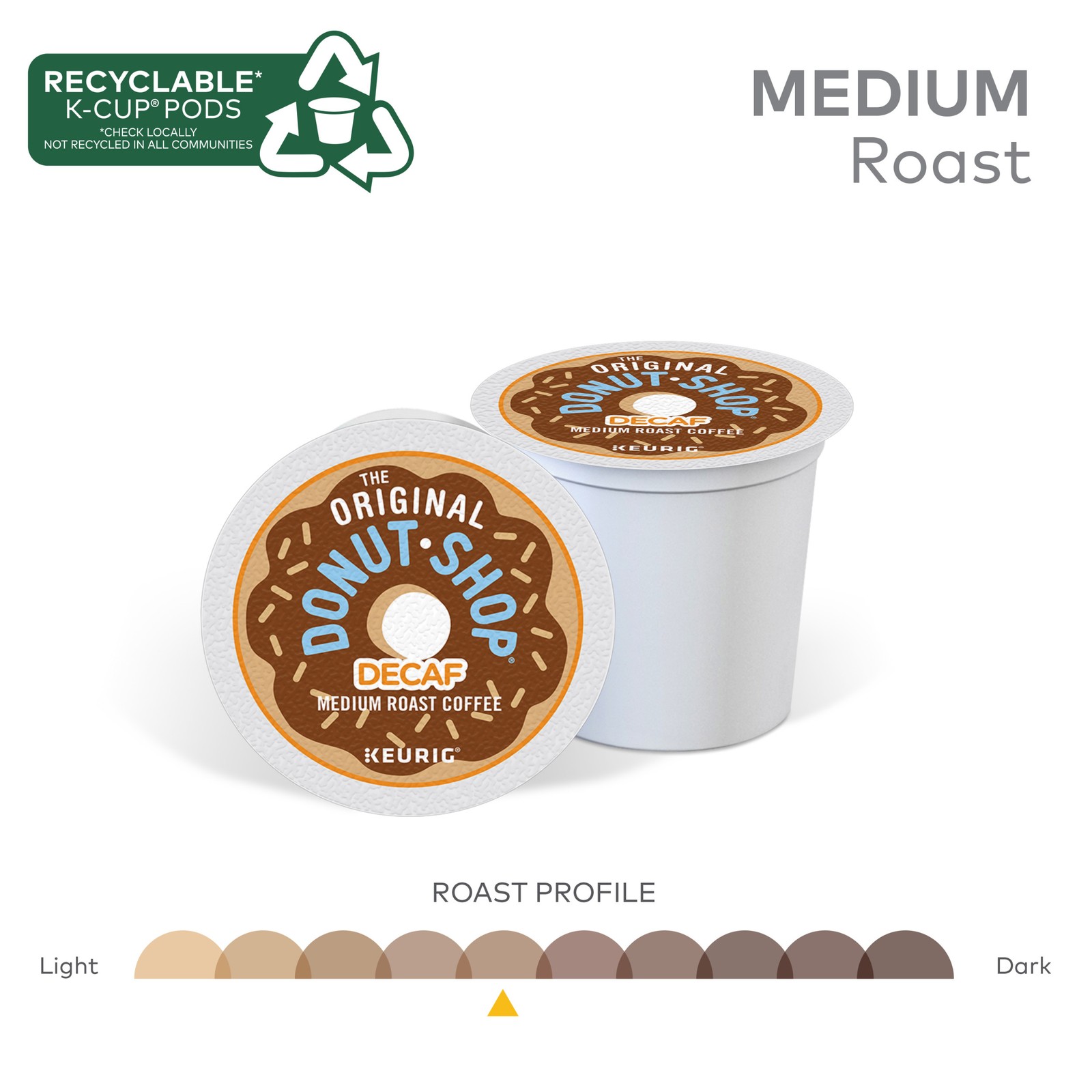 The Original Donut Shop, Decaf, Keurig K-Cup Pods, Medium Roast Coffee, 48 Count