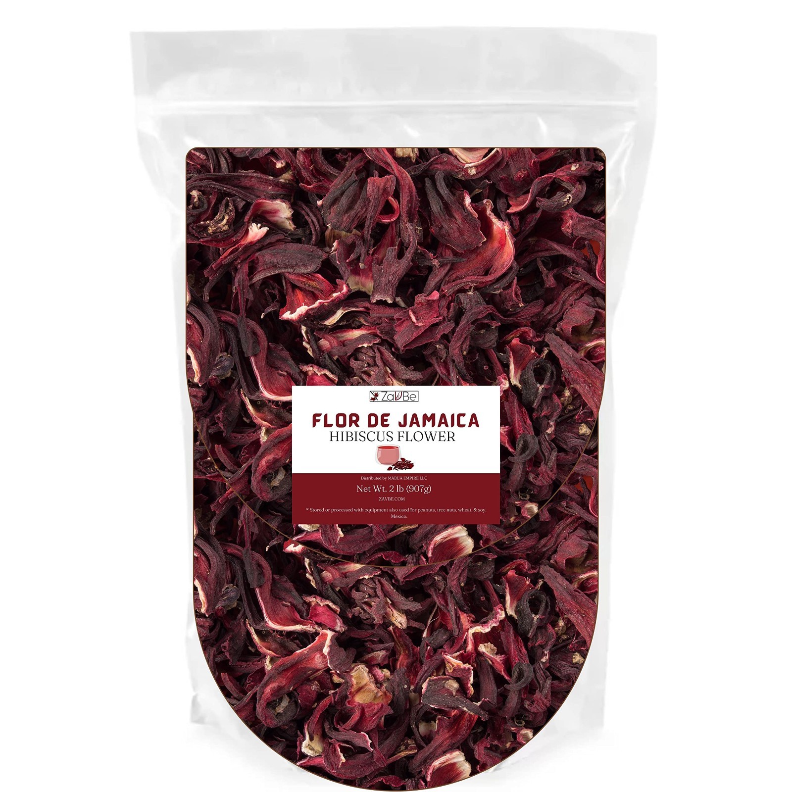 Dried Hibiscus Flowers 2lbs for Tea – Loose Leaf, Cut & Sifted, Resealable Bag