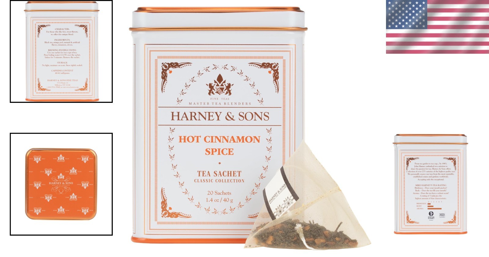 Warming Hot Cinnamon Spice Tea – 20 Gluten-Free Sachets for Anytime Enjoyment