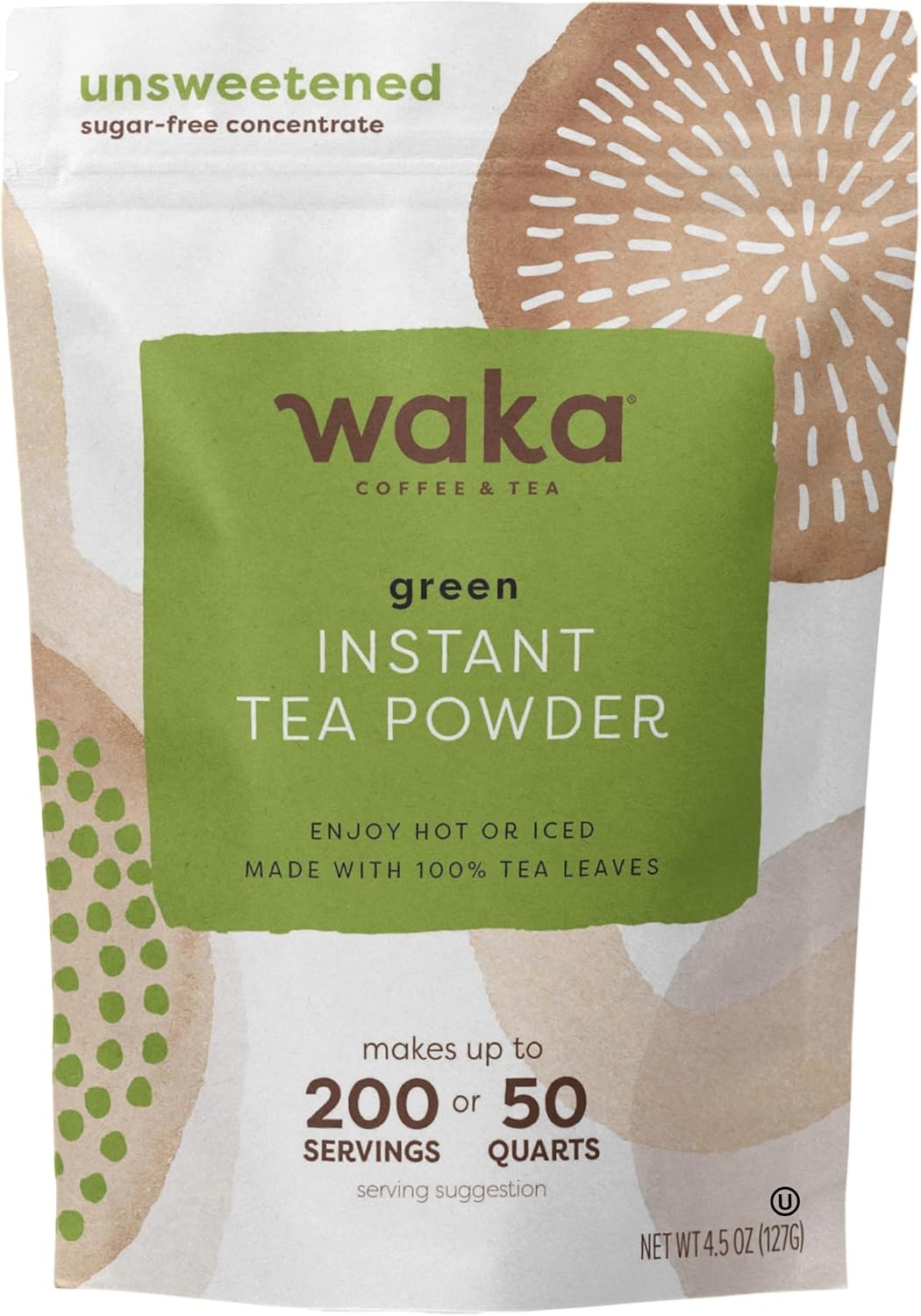 Waka Instant Green Tea Powder, Unflavored and Unsweetened, 4.5 oz | 100% Tea