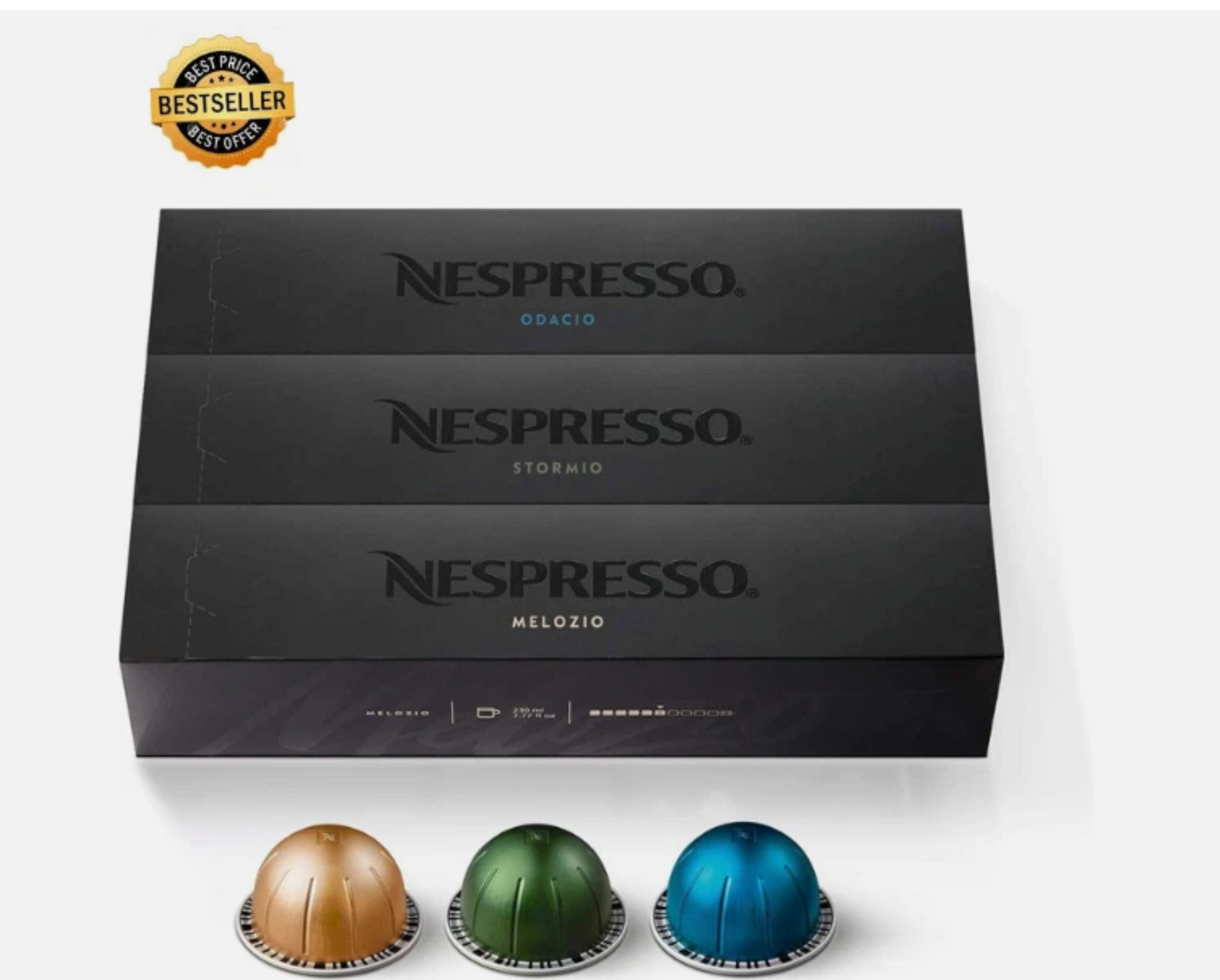 90 Count Nespresso Capsules Vertuo, Variety Pack, Medium and Dark Roast Coffee