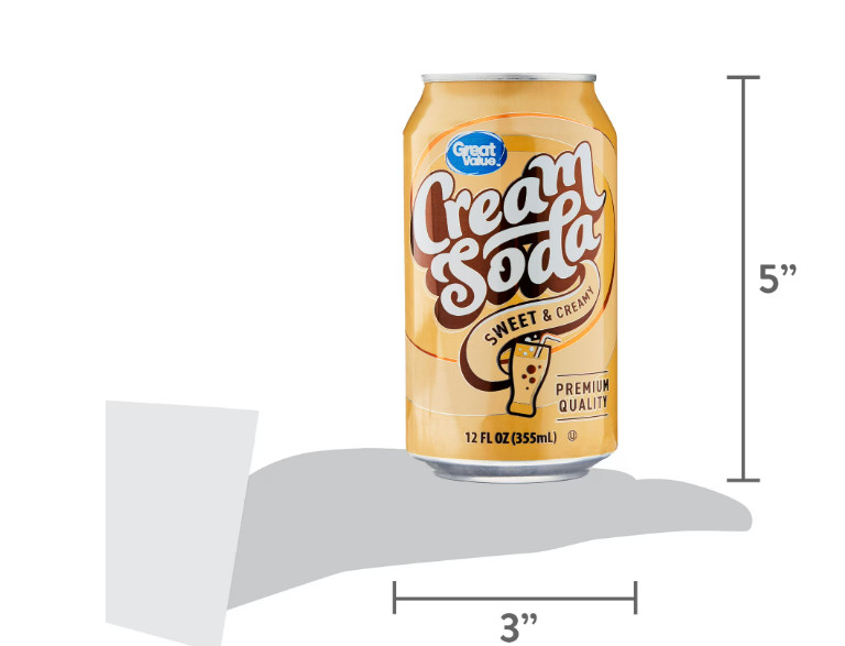Great Value Cream Soda Pop, 12 fl oz, 12 Pack Cans