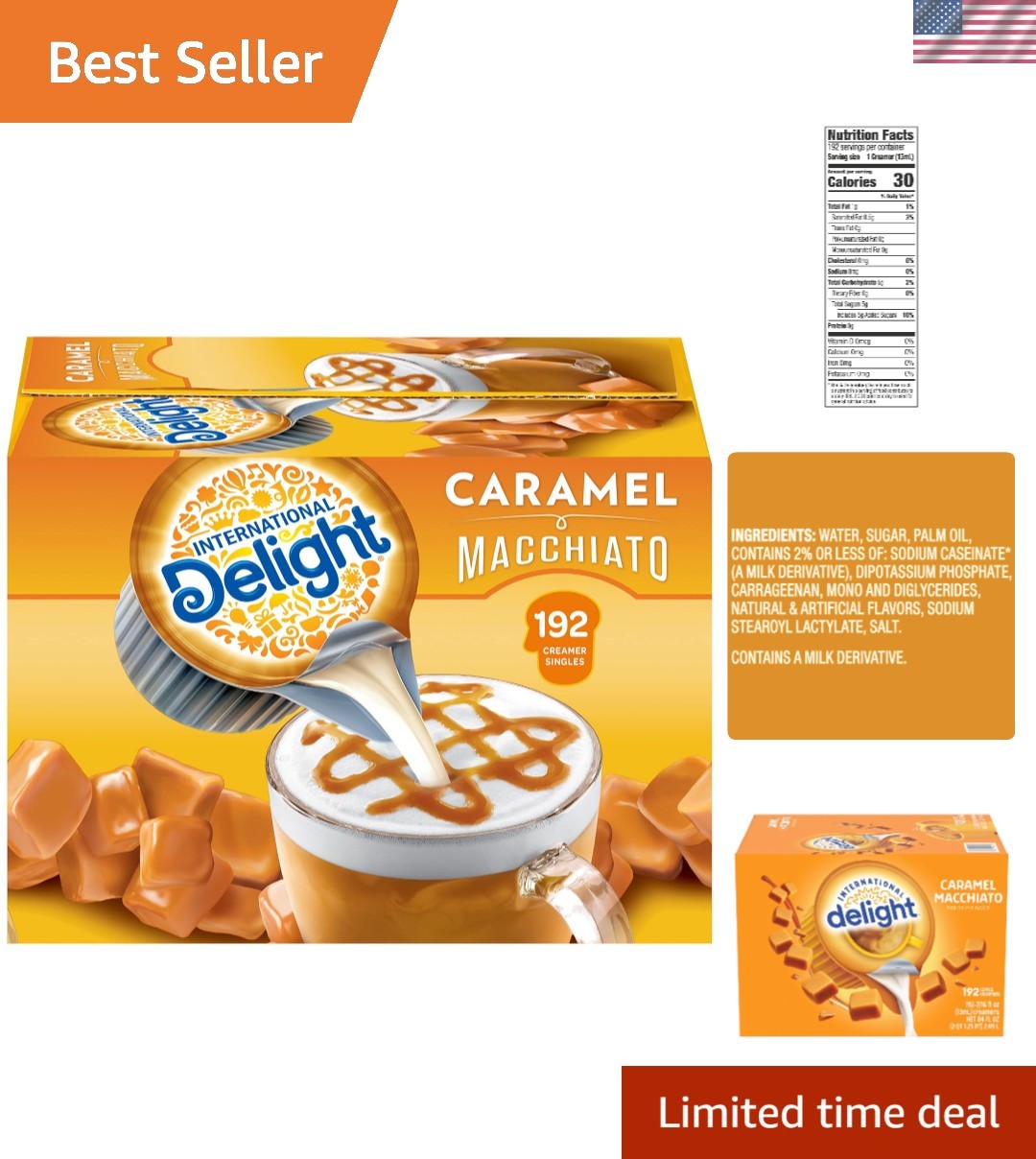 192 Count Caramel Macchiato Coffee Creamer Singles – Kosher, Gluten-Free Delight