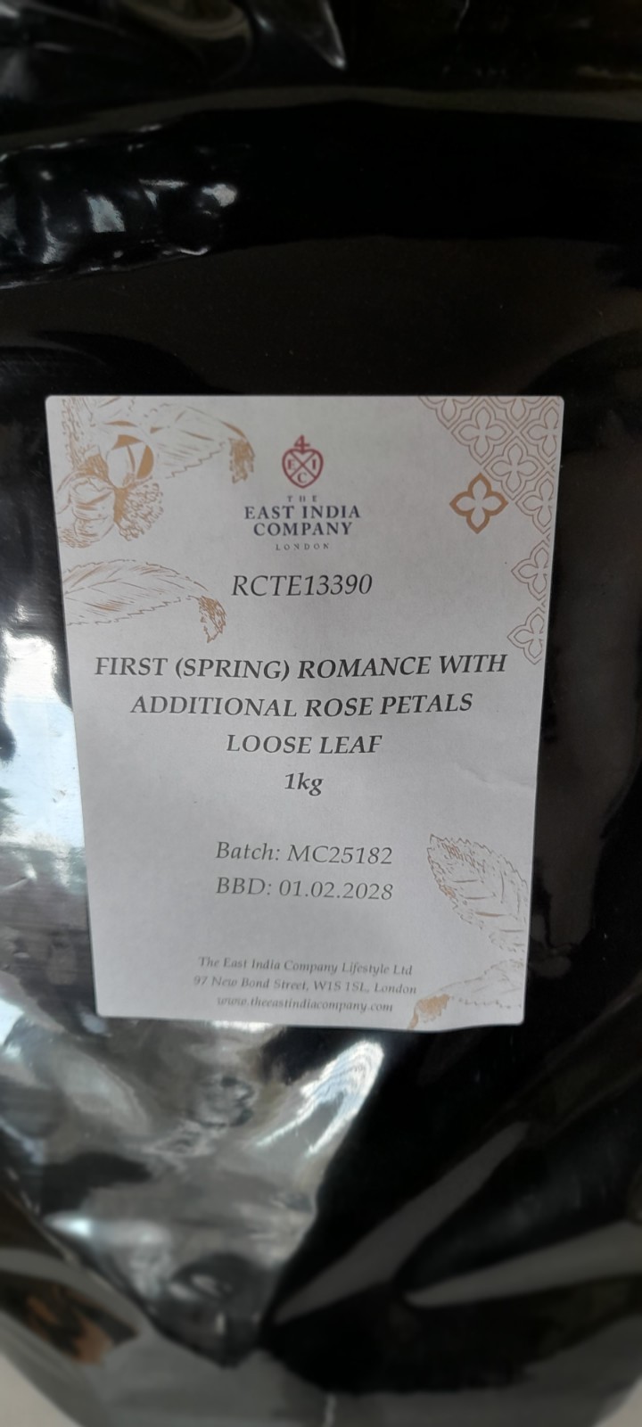 East India Company First Romance With Rose Petals Tea Loose Leaf Black Tea 1KG