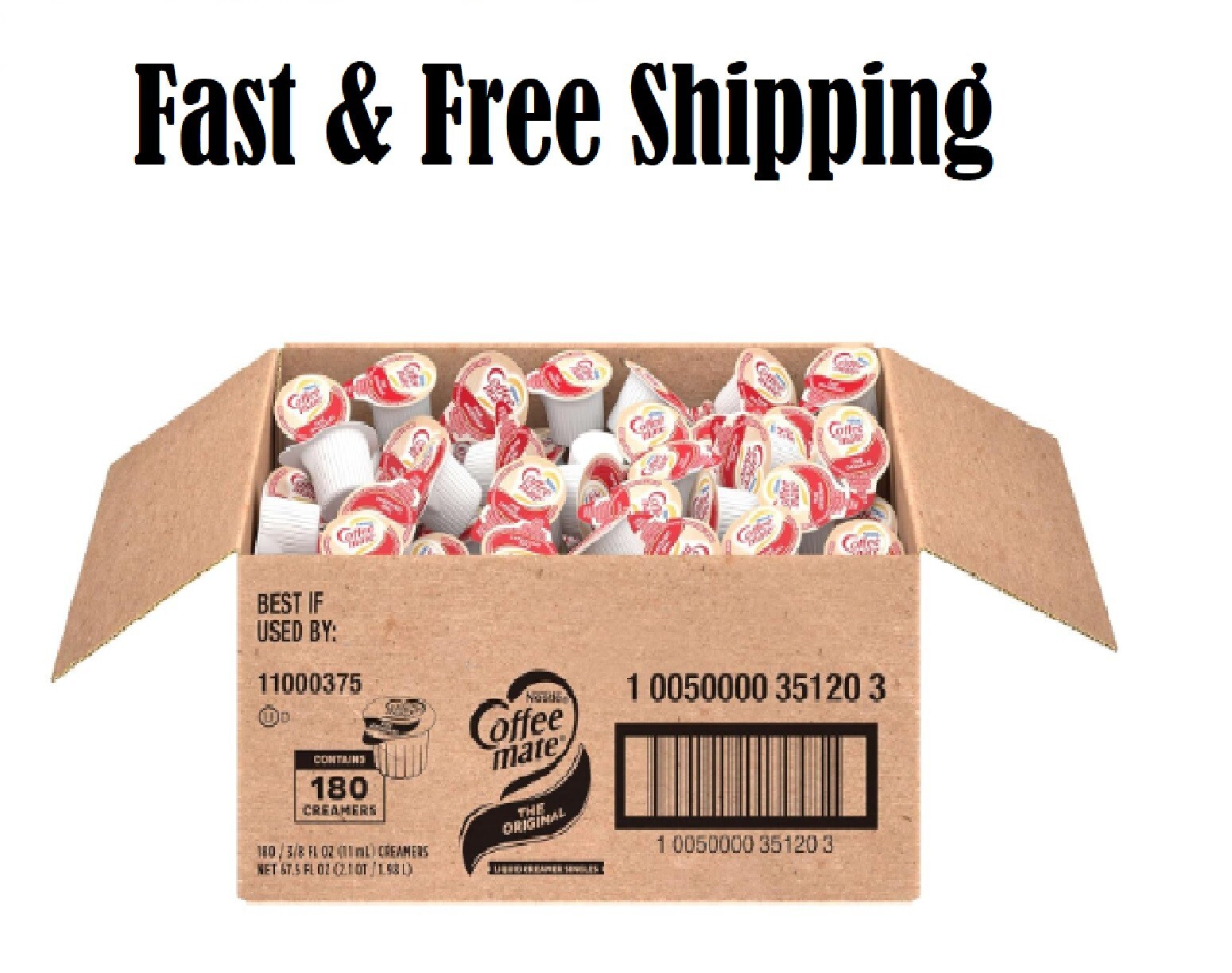 Nestle Coffee mate Original Liquid Coffee Creamer Singles, Box of 180