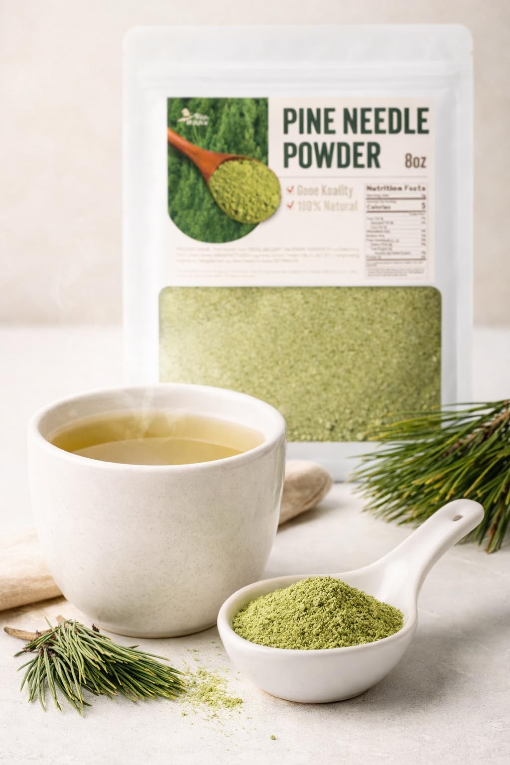 NICE WITCH’S Pine Needle Powder 8 oz (227g), 100% Korean 8 Ounce (Pack of 1)