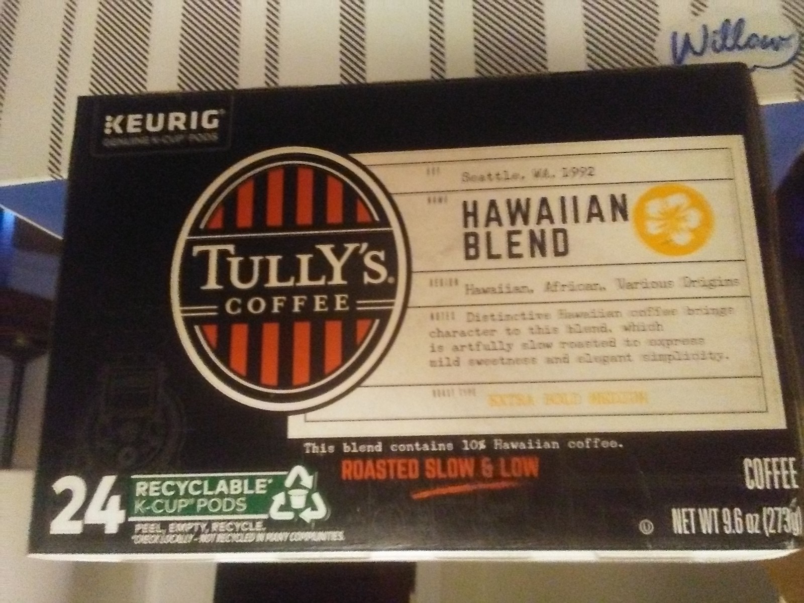 Tully’s Coffee Coffee K-Cups – Hawaiian Blend (24/Box) New