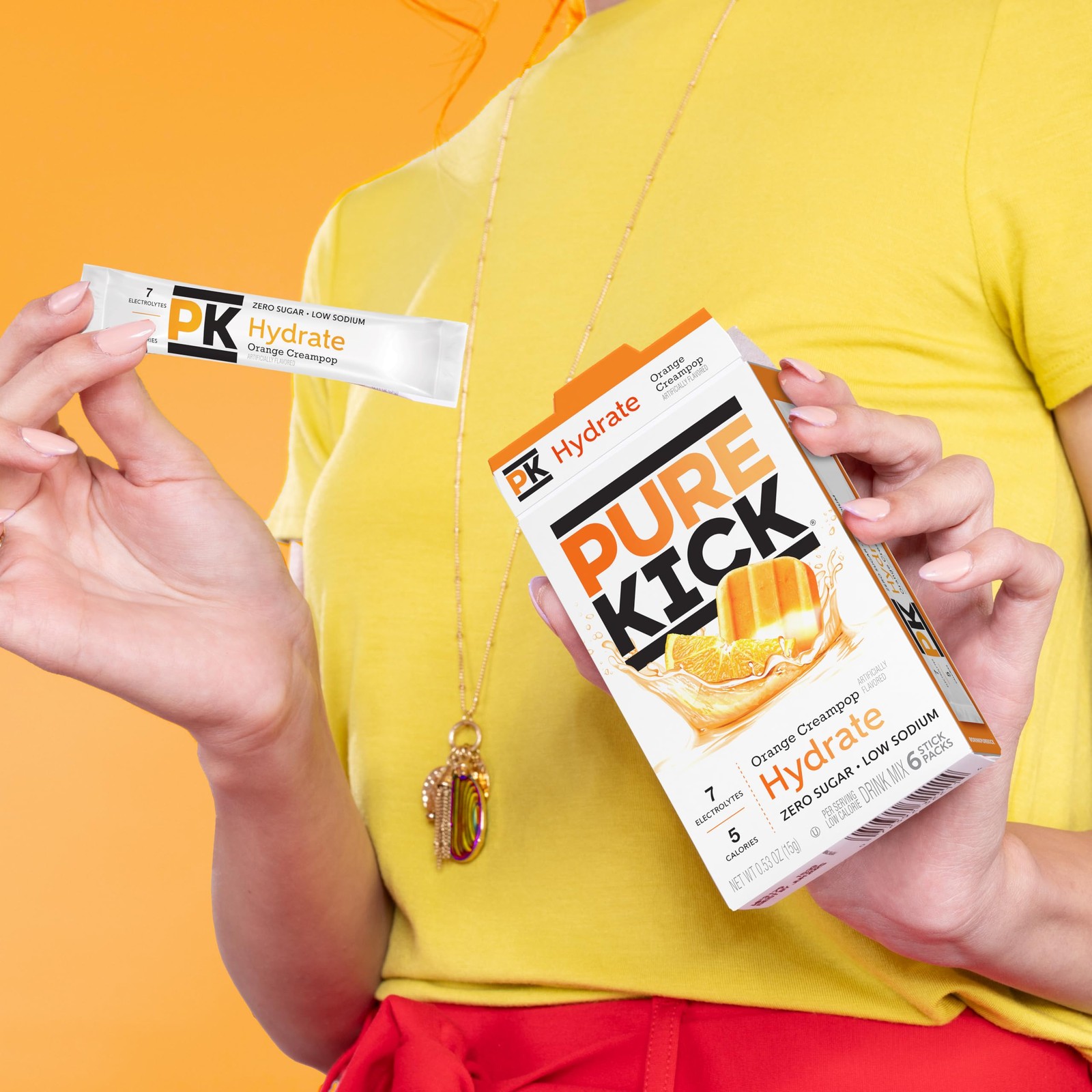 Pure Kick Hydration Singles To Go Orange Cream Pop 72 Pack Drink Mix
